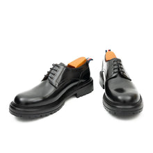 Load image into Gallery viewer, Handcrafted Big Toe Derby Shoes with Thick Sole Black