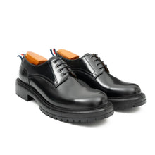 Load image into Gallery viewer, Handcrafted Big Toe Derby Shoes with Thick Sole Black
