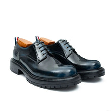 Load image into Gallery viewer, Handcrafted Big Toe Derby Shoes with Thick Sole Blue