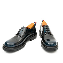 Load image into Gallery viewer, Handcrafted Big Toe Derby Shoes with Thick Sole Blue