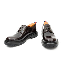 Load image into Gallery viewer, Handcrafted Big Toe Derby Shoes with Thick Sole Wine red