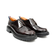 Load image into Gallery viewer, Handcrafted Big Toe Derby Shoes with Thick Sole Wine red