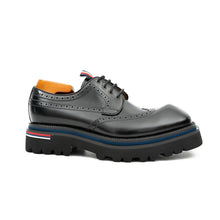 Load image into Gallery viewer, Handcrafted Square Toe Brogue Shoes with Thick Sole Black