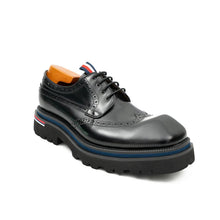 Load image into Gallery viewer, Handcrafted Square Toe Brogue Shoes with Thick Sole Black