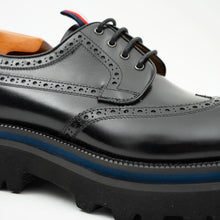 Load image into Gallery viewer, Handcrafted Square Toe Brogue Shoes with Thick Sole Black