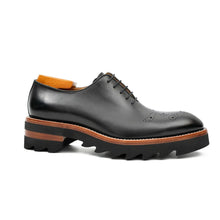 Load image into Gallery viewer, Handcrafted calfskin Oxford shoes Black