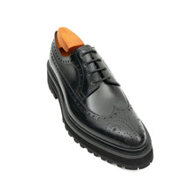 Load image into Gallery viewer, Handmade Chunky - sole Brogue Shoes Black