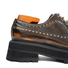 Load image into Gallery viewer, Handmade Chunky - sole Brogue Shoes Brown