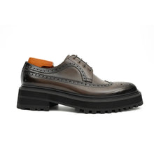 Load image into Gallery viewer, Handmade Chunky - sole Brogue Shoes Coffee