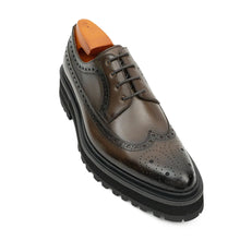Load image into Gallery viewer, Handmade Chunky - sole Brogue Shoes Coffee
