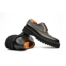Load image into Gallery viewer, Handmade Chunky - sole Brogue Shoes Coffee