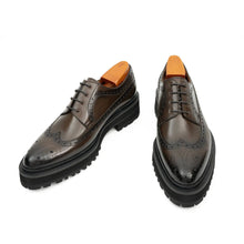 Load image into Gallery viewer, Handmade Chunky - sole Brogue Shoes Coffee