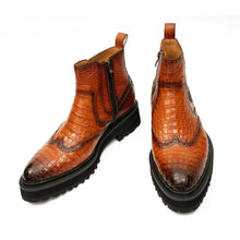 Load image into Gallery viewer, Handmade Nile Crocodile Chelsea Boots