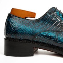 Load image into Gallery viewer, Handmade Nile Crocodile Derby Norwegian Stitch & Silk Lining