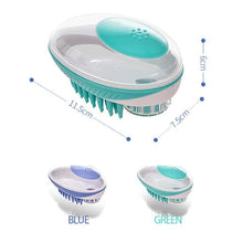 Load image into Gallery viewer, Pet Dog Cat Bath Brush 2-in-1 Pet Massage Comb Soft Silicone Pet Shower Hair Grooming Comb Dog Cleaning Tool Pet Supplies Pet Brush Bath Massage Brush Shampoo Dispenser for Pet
