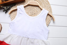 Load image into Gallery viewer, Luxury Summer Fashion Purple Stripe Round Neck Sleeveless Chiffon Dresses for baby Girls With Big Bow