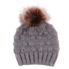 Load image into Gallery viewer, Infant Baby Boy Girl & Mom Winter Knit Warm Soft Beanie Hat Hairball Cap for Adult Children Family Matching Caps Hats