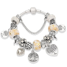 Load image into Gallery viewer, Elegant Modern Amazing Fashion New Luxury Silver Tree of Life Fashion Bracelet Green Leaf Crystal Charm Bracelet