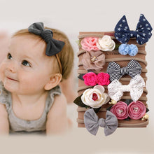 Load image into Gallery viewer, Luxury Modern 10PCS Set Kids Headband Bow For Girl Rabbit Ear Hairbands Turban Knot Kids Turbans Accessories Headband