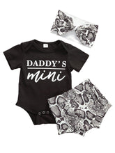 Load image into Gallery viewer, Newborn Infant Baby Girls Clothes Sets Shorts Sleeve Romper Tops , Shorts , Headband InElegant Modern Design For Daddys Girl
