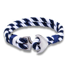 Load image into Gallery viewer, Stainless Steel Anchor Bracelets Luxury For Men Nautical Survival Rope Chain Paracord Bracelet Male Wrap Metal Sport Hooks