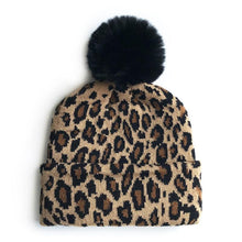 Load image into Gallery viewer, Matching Family Outfits Leopard Children Hats Mother Kids Hats Winter Kids Caps For Mother & Daughter in Elegan Leopard Design