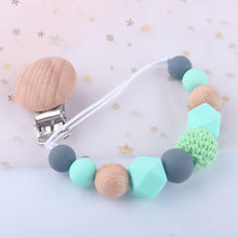 Load image into Gallery viewer, Modern Handmade Chain Wooden Holder For Pacifier Clips Leash Strap Nipple Holder For Infant Feeding For Baby