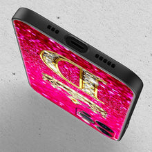 Load image into Gallery viewer, Pink Shiny Letter Phone Case For Iphone 11 7 Pro Xr X Xs Max 6 6s 8 Plus Glitter Rhinestone Phone Cover Soft Cover Shockproof Glitter Sparkle Case Girly Women Protective Pink Cover