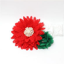 Load image into Gallery viewer, Luxury Modern Handmade Flower Headband Newborn Infant Pearl Flowers With Lace wide Headbands Bebes Hair Accessories Bow