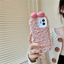 Load image into Gallery viewer, Fluffy Warm Cover Case For Iphone 13 12 11 Pro Xs Max X Xr Cases 3D Cartoon Bow Ear Furry Fluffy Warm Case For Iphone 7plus 8plus 12pro Phone Case