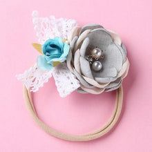 Load image into Gallery viewer, Modern Fashion Floral Headband Newborn Baby Elastic Hairbands Pearl Fresh Style Bow Knot For Girls