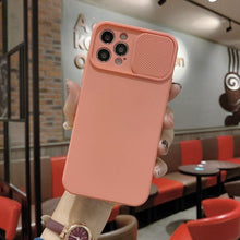 Load image into Gallery viewer, Sliding Lens Protective Silicone Case For iPhone 11 Pro Max Mini 12 Pro 13 Push Cover iphone Slide Camera Cover Case with Camera Lens Protector Cover Silicone Bumper Slim Phone Cover Compatible with iPhone