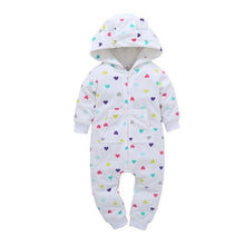 Load image into Gallery viewer, Modern Popular Fashion Newborn One Piece Fleece Hooded Jumpsuit Long Sleeved Baby Body suits Romper For Girls and Boys Kids
