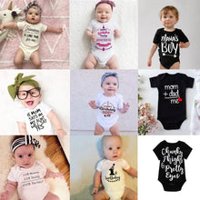 Load image into Gallery viewer, Luxury Modern Printed Unique Newborn Baby Bodysuit Summer Jumpsuit and Romper for Boys and Girls Jumpsuit with Short Sleeve Clothes Infant Outfits For Kids