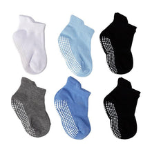 Load image into Gallery viewer, 6 Pairs Cotton Baby 's Non-slip Boat Low Cut Floor Socks With Rubber Grips For Boys & Girls Sock