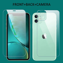 Load image into Gallery viewer, 3 In 1 2PCS Front+Back+Lens Full Cover Tempered Glass Film For iPhone 12 11 Pro Max Mini Screen Protector For iPhone 13 Pro Max Glass Temper Glass Film Temper Glass Film Premium HD Clarity Anti-Fingerprint/Scratch for iPhone