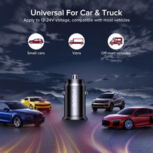 Load image into Gallery viewer, Mini Black Universal Car Charger 2.4A Dual USB Fast Charging Mobile Phone Car Charge GPS For Smartphones