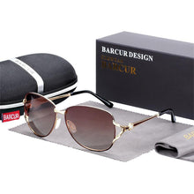 Load image into Gallery viewer, Elegant Women Gradient Luxury Polarized Sunglasses Luxury Round Eyewear With Metal High Quality Frame lunette de soile