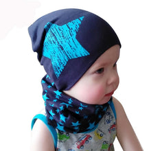 Load image into Gallery viewer, Modern New Trend Baby Hat Scarf Star Prints Cotton Children Boys Girl Cap Beanie Neck Collar Scarf Autumn Winter Warm Kids Hats For Kids