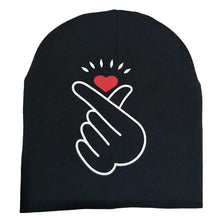 Load image into Gallery viewer, Modern Baby Hat Cute Ear Cotton Girls Cap Scarf Infant Hats Finger love Kids Boys Knitted Cap Winter hat I love mama/pap Cap