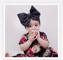 Load image into Gallery viewer, Modern retro Vintage Baby and Mom Textured Headwrap Pre-tied Turban Headband Bow Super Soft and Stretchy Hair Bows Kids Accessories for Girls and Moms
