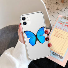 Load image into Gallery viewer, Fashion Butterfly Transparent Phone Case For iPhone 11 12 13 Pro Max 12 Mini Beautiful Butterfly Soft Butterfly Silicone Protective Case Clear Back Cover
