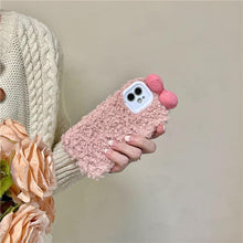 Load image into Gallery viewer, Fluffy Warm Cover Case For Iphone 13 12 11 Pro Xs Max X Xr Cases 3D Cartoon Bow Ear Furry Fluffy Warm Case For Iphone 7plus 8plus 12pro Phone Case