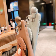 Load image into Gallery viewer, 3D Cute Cartoon Dog Mirror Stand Phone Case For Iphone 13 Pro Max 12 11 Xr X Xs Max 5 6 7plus 8 Plus With Lanyard Cover Soft Durable Silicone Drop Protection Cover For Iphone