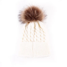 Load image into Gallery viewer, Infant Baby Boy Girl & Mom Winter Knit Warm Soft Beanie Hat Hairball Cap for Adult Children Family Matching Caps Hats