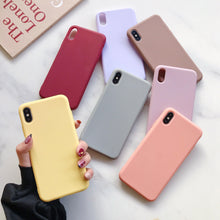 Load image into Gallery viewer, Ultra Thin Slim Fit Soft Grip Anti-Scratch Protective Cover Thicker Candy Phone Case for iPhone Soft Silicon Back Phone Cover for iPhone 12 13 Pro Max iphone Case