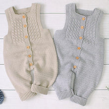 Load image into Gallery viewer, Handmade Baby Knitting Rompers Sleeveless Solid Color Jumpsuit Winter Romper For Girls and Boys In Modern Retro Style