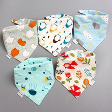 Load image into Gallery viewer, Fashion Modern 5PCS/SET Baby Triangle Double Cotton Bandana Feeding Bibs For Baby Boys/ Girls Baby Kids