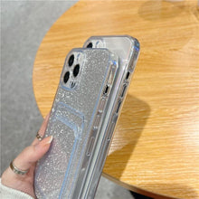 Load image into Gallery viewer, Unique Gradient Women Love Wallet Card Holder Clear Soft Case For iPhone 13 11 12 Pro Max Beautiful Colors Transparent Cover Drop Protection Transparent Phone Cover