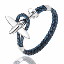 Load image into Gallery viewer, Stainless Steel Gold Aviation Airplane Anchor Bracelets For Men and Women In Retro Leather Bracelet Air Force Style Homme Jewelry Style
